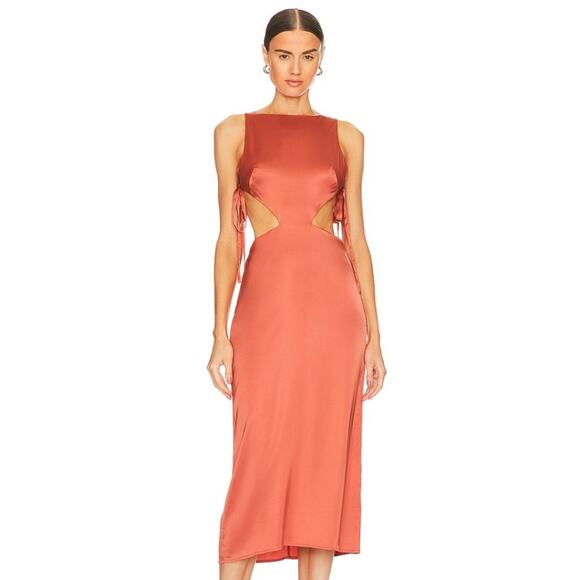 LPA Revolve Jilla Midi Dress in Copper NWOT Size Small - Picture 1 of 3